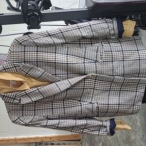 Talbots Plaid Double Breasted Blazer